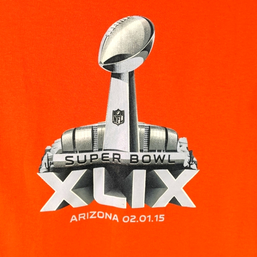 Superbowl 2015 XLIX Patriots vs Seahawks Orange Size M Unisex